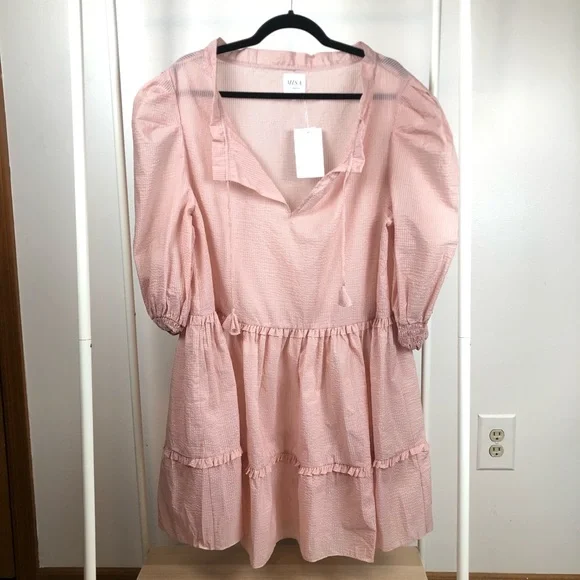 NWT MISA LOS ANGELES Maya Pinstripe Woven Shift Dress M